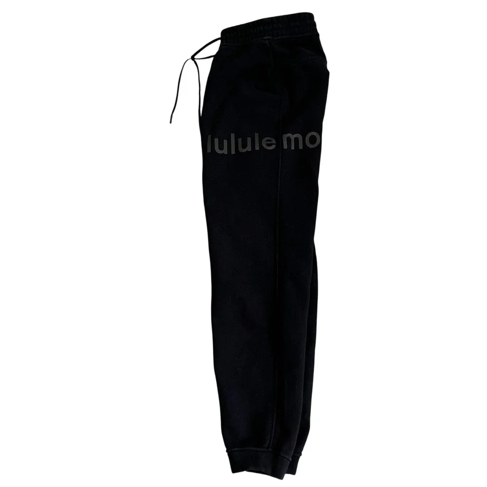 Lululemon Loungeful High Rise Graphic Fleece Jogger Black Sz 6 Travel Lounge